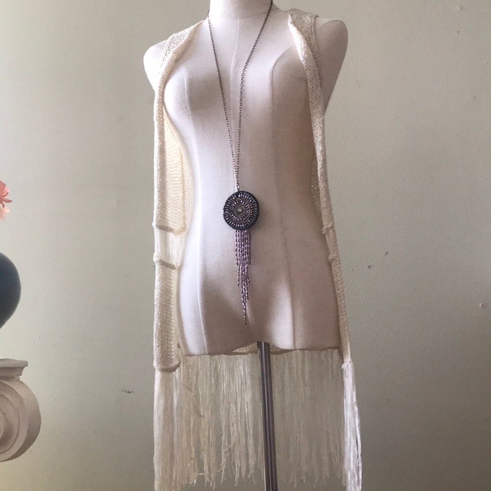 SWEET N SINFUL | hippie knit vest fringe XS